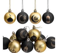 Lot de 12 Boules décoratives à Suspendre pour Ramadan Kareem - 5 cm - Décorations de fête Musulmane Islamique pour l'Aïd Mubarak et Le Ramadan