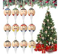 Lot de 12 boules décoratives à suspendre pour sapin de Noël, cheminée, escalier, porte, anniversaire, festival