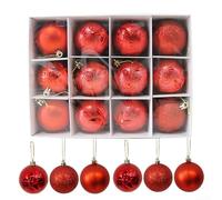 Lot de 12 boules décoratives de 6 cm pour sapin de Noël, mariage et fête (A)
