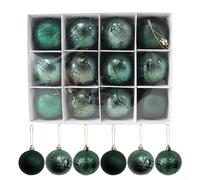 Lot de 12 boules décoratives de 6 cm pour sapin de Noël, mariage et fête (C)