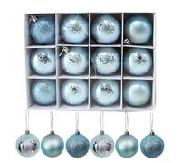 Lot de 12 boules décoratives de 6 cm pour sapin de Noël, mariage et fête (D)