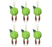 Lot de 12 boules décoratives en peluche pour sapin de Noël et événement, pendentifs à suspendre en tissu doux pour plusieurs environnements intérieurs (E)