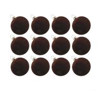 Lot de 12 boules décoratives en velours pour décoration de murs d'arbres avec construction en plastique et boucles de suspension pratiques (couleur café pur)