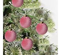 Lot de 12 boules décoratives en velours pour sapin de Noël, structure légère et incassable (blanc)