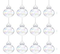 Lot de 12 boules décoratives transparentes pour travaux manuels de Noël et idées de décoration d'intérieur festives