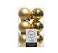 Boules de Noël - Alpine - Lot de 12 - Plastique - 6 cm - Couleur Or