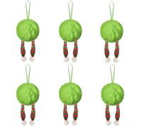 Lot de 12 boules en peluche pour décoration festive avec cintres en corde robuste pour arbres, cheminées, tables et décoration de lieu (B)