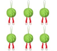 Lot de 12 boules en peluche pour décoration festive avec cintres en corde robuste pour arbres, cheminées, tables et décoration de lieu (C)