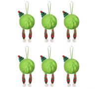 Lot de 12 boules en peluche pour sapin de Noël et décoration d'événement avec corde de suspension pour un placement facile dans les maisons et les entreprises (E)