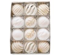 Lot de 12 boules floquées velours vintage rouge or décoration sapin de Noël floqué bordeaux, grandes boules décoratives incassables à suspendre pour guirlandes de Noël