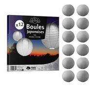 Lot de 12 Boules Japonaises Argent 35 cm