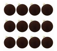 Lot de 12 boules rondes floquées pour sapin de Noël, cérémonie de mariage, fête prénuptiale, décoration de la maison et du jardin (E)
