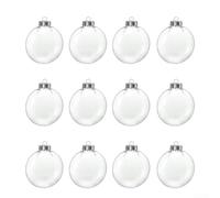 Lot de 12 boules rondes transparentes pour idées créatives de décoration pour les vacances et événements (C)