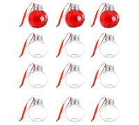 Lot de 12 boules transparentes rechargeables avec couvercle pour mariages, anniversaires, réunions de famille, célébrations d'hiver, maison, école, restaurant