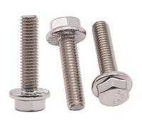 Lot de 12 boulons à tête hexagonale à bride dentelée 5/16-18 x 1, en acier inoxydable 304 18-8, entièrement fileté, filetage grossier UNC, 12 pièces