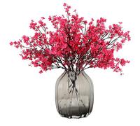 Lot de 12 bouquets de gypsophiles artificielles en forme de souffle de bébé, petites fleurs en soie au toucher réel, pour la maison, un mariage, une fête de Noël, une décoration DIY (rose)