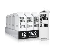 Lot de 12 bouteilles d'eau en boîte de 479,1 g - Eau potable purifiée dans 92 % de boîtes à base de plantes - 100 % recyclable, sans BPA, rechargeable/réutilisable - Plus durable que l'eau en