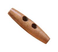 Lot de 12 boutons à bascule en bois naturel - Boutons de rechange à 2 trous en forme de corne d'olive - Boucle à coudre pour loisirs créatifs, accessoires de vêtements, marron clair, 60 mm