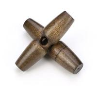 Lot de 12 boutons à bascule marron café foncé 40 mm 1 trou) allongés pour coudre et bricoler