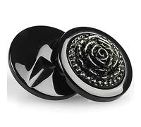 Lot de 12 boutons à large queue en forme de fleur de rose pour bricolage, tricot, couture, Noir , 30mm