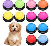 Lot de 12 boutons de communication pour chien - Boutons parlants pour chien - Buzzer enregistrables - Buzzer sonore pour chien - Bouton d'enregistrement vocal pour animal domestique - Cadeau amusant