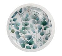 Lot de 12 boutons de placard ronds en verre cristal pour tiroir, commode, armoire - Vert menthe, gris sauge, bleu poudré - 3,5 x 2,8 cm