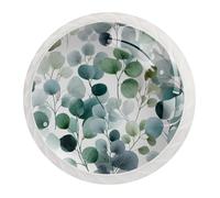 Lot de 12 boutons de tiroir ronds en cristal aquarelle vert menthe, gris, sauge, bleu poudré, sélection d'eucalyptus pour porte, placard, armoire, quincaillerie avec vis, décoration de maison, bureau