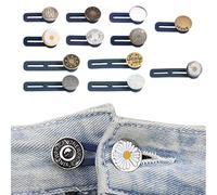 Lot de 12 boutons d'extension de ceinture de pantalon, boutons en métal, boutons en métal pour jeans et pantalons, vêtements de chemise, pantalons, robes de maternité, boutons en métal