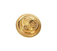 Lot de 12 boutons dorés polis avec tige en forme d'ancre de style vintage pour manteau, blazer - 21 mm