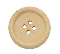 Lot de 12 boutons en bois nobles, ronds, naturels, 30 mm, à 4 trous, pour couture, scrapbooking, veste, bricolage, 4 trous, clair