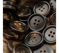 Lot de 12 boutons en corne pour costume, veste, manteau, marron clair, noir, marron foncé, 15 mm - 30 mm, accessoires de couture