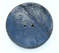 Lot de 12 boutons en noix de coco colorés, 15, 20, 25, 30, 40, 50 mm, bouton naturel bleu, vert, rouge, jaune, orange, violet (bleu, 30 mm, 6 pièces)