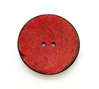 Lot de 12 boutons en noix de coco teints en noix de coco 15, 20, 25, 30, 40, 50 mm, bouton naturel bleu, vert, rouge, jaune, orange, violet (rouge, 40 mm, 4 pièces)