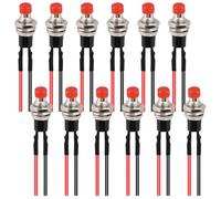 Lot de 12 boutons poussoirs 12 V 7 mm pré-câblés Mini Momentan Interrupteur à bouton-poussoir 3 A 220 V SPST 2 broches pré-soudé Bouton poussoir rond plat pour modélisme ferroviaire Hobby
