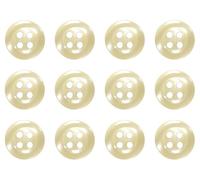 Lot de 12 boutons ronds à coudre naturels pour chemises, chemisiers, 4 trous, 11 mm, 18 L