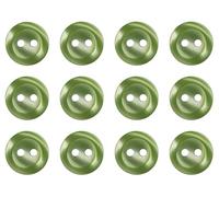 Lot de 12 boutons ronds en plastique à coudre pour chemises, chemisiers, plats et nacrés Vert 11 mm 18 L