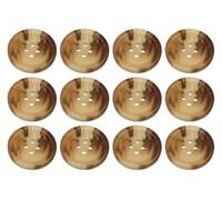 Lot de 12 boutons ronds en plastique à coudre pour jupes, pantalons, costumes, shorts et 4 trous Marron clair 15 mm
