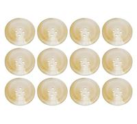Lot de 12 boutons ronds en plastique à coudre sur une fausse corne pour jupes, pantalons, costumes, shorts et manteaux Crème 18 mm Longueur 28 mm