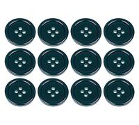 Lot de 12 boutons ronds plats à coudre 4 trous 32L 32 lignes 20 mm Vert paon
