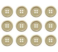 Lot de 12 boutons ronds plats à coudre Beige 20 mm 4 trous 32L 32 lignes