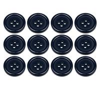 Lot de 12 boutons ronds plats à coudre Bleu marine foncé 18 mm 4 trous 28L 28 lignes