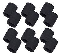 Lot de 12 Bracelets de Sport en Coton pour Homme et Femme, idéal pour Le Tennis, Le Basket-Ball, la Course, la Gym, l'entraînement (Noir)