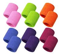 Lot de 12 Bracelets de Sport pour Homme et Femme, idéal pour Le Tennis, Le Basket-Ball, la Course, la Gym, l'entraînement (Multicolore)