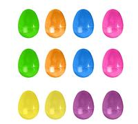 Lot de 12 bracelets ouverts en plastique de 6 x 4 cm - Imitation coquille d'œuf - Décoration de tarte à œufs de Pâques (rouge, taille unique)