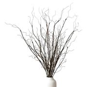 Lot de 12 branches de saule artificielles bouclées pour vase, réalistes de 77 cm, branches séchées décoratives pour maison, mariage, loisirs créatifs (marron naturel, 12)