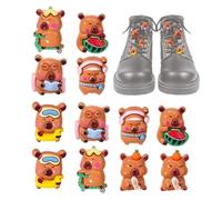 Lot de 12 breloques décoratives pour chaussures Motif Capybara | Jolis accessoires de lacets pour adultes, l'été, la plage, la piscine, les filles, les garçons, les femmes