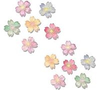 Lot de 12 breloques multicolores lumineuses en forme de fleur de cerisier pour chaussures, sandales à faire soi-même - Accessoires de décoration pour filles
