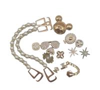 Lot de 12 breloques pour chaussures, sabots et sandales en forme de crocodile, accessoires de chaussures en cristal et strass pour sabots