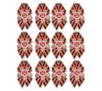 Lot de 12 broches avec drapeau russe patriotique avec bords lisses et fermeture sécurisée pour une utilisation confortable Cadeau international, One Size, Comme décrit