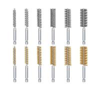 Lot de 12 brosse metallique pour perceuse,Hex 1/4″,Diamètre 8 à 19 mm | Brosse métallique perceuse polissage, ponçage, dérouillage